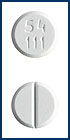 Yellow Round pill with imprint 54;111 — Mefloquine hydrochloride Mefloquine hydrochloride 250 mg; (view 2)